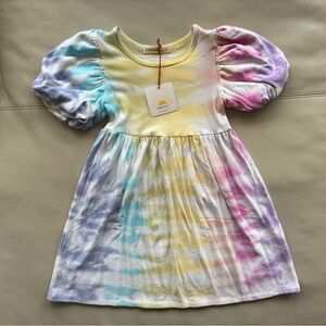 NWT FAIRWELL Rainbow colorful Tie Dye Jersey Dress - Soooooo Soft - Size 6 $75